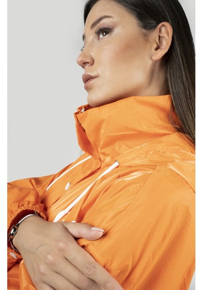 Pua Fashion Orange Kalpli Kapşonlu Trench 001