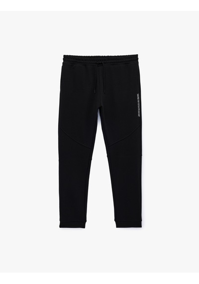 Koton Rahat Kalıp Cepli Lastikli Paça Beli Bağcıklı Jogger Spor Eşofman Altı Siyah 7wam40014nk