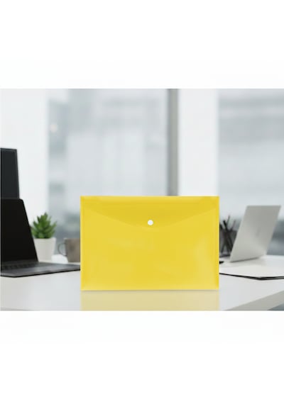 Ark Çıtçıtlı Zarf Dosya 18 Micron Şeffaf / Renkli 5 Adet Sarı