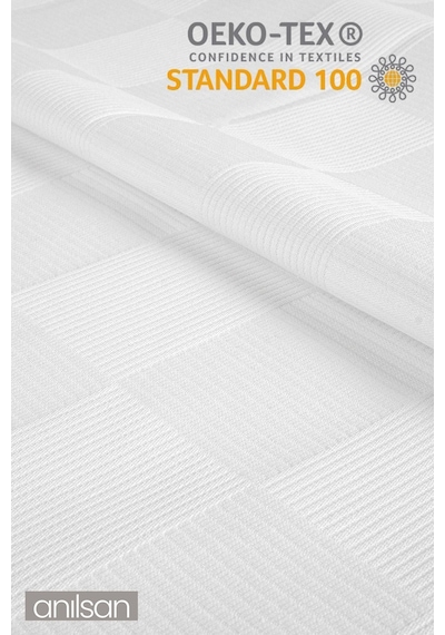 Çift Kişilik Beyaz Dama Desenli Pike - Yumuşak Ve Dayanıklı Otel Pikesi Beyaz