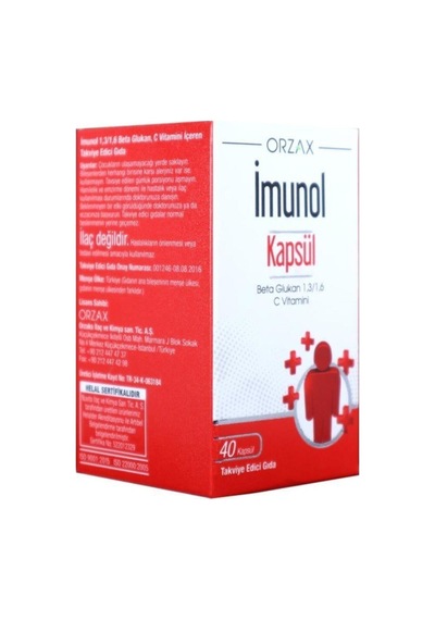 Imunol Kapsül Beta Glukan C Vitamini 40 Kapsül