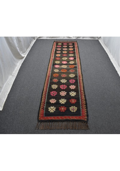 Zehra Abla Halı El Dokuma Seçkin Çiçekli Kirman Karabağ Yolluk Yün Kilim 5649