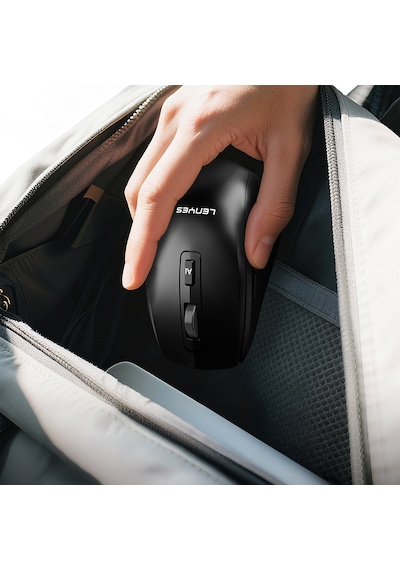 Lenyes Ws106 Yapay Zeka Destekli Çift Bluetooth Bağlantılı 2.4g Kablosuz Mouse 1200 Dpı Siyah Ws106