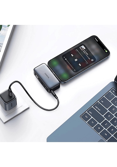 Ugreen Mini 5000 mAh 22.5 W 2 Port Taşınabilir Şarj Cihazı Gri