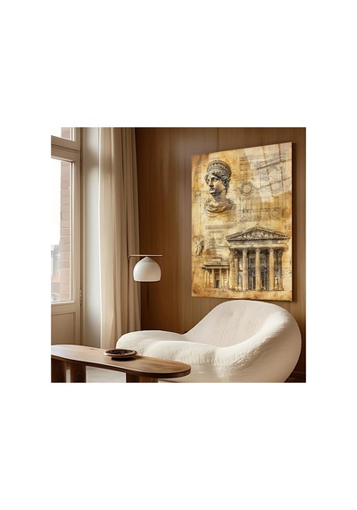 3d Lüks Antik Yunan Mimarisi Cam Tablo Eski Çağ Temalı Modern Premium Dekoratif Duvar Sanatı Modern Dekorasyon Temalı Dekoratif Duvar Tablosu, Salon, Ev Ve Ofis Dekoru,