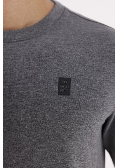 Rowinger Minimal Logolu Bisiklet Yaka Ribana Manşetli Rahat Kalıp Mevsimlik Sweatshirt A.melanj