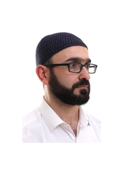 Lacivert Orlon Kışlık Namaz Takkesi Baklava Desenli Takke Lacivert