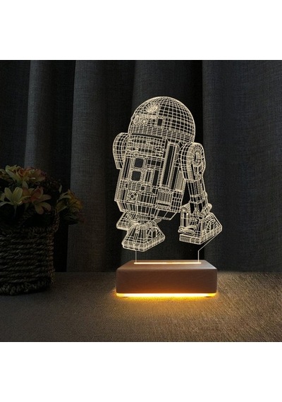 3D Star Wars R2 Robotu Led Lamba Çocuk Odası Gece Lambası