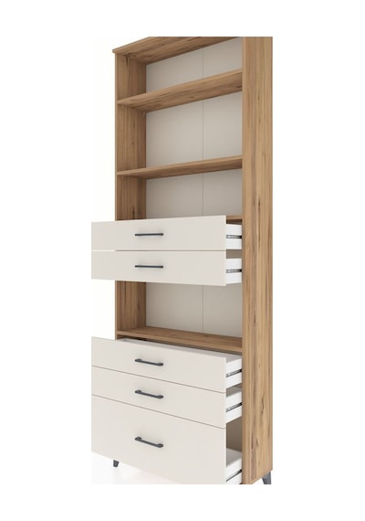Arges Dolap 4 Raflı 5 Çekmeceli 88x30x243 Çam-aytaşı Çam
