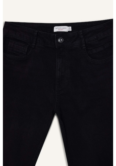 Defacto Sergio Regular Fit Normal Kalıp Normal Bel Boru Paça Jean Pantolon W6868az25aunm40 Siyah