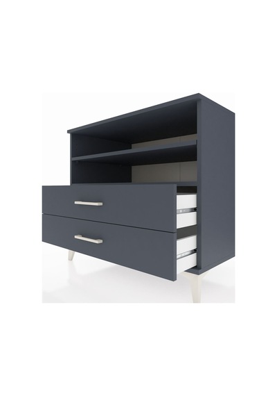 Kronos Şifonyer 2 Raflı 2 Çekmeceli 88x59x80 Antrasit-antrasit Antrasit