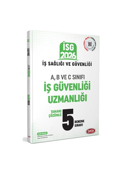 Data 2026 İsg İş Sağlığı Güvenliği A, B Ve C İş Güvenliği Uzmanlığı Tamamı Çözümlü 5 Deneme Sınavı Data Yayınları