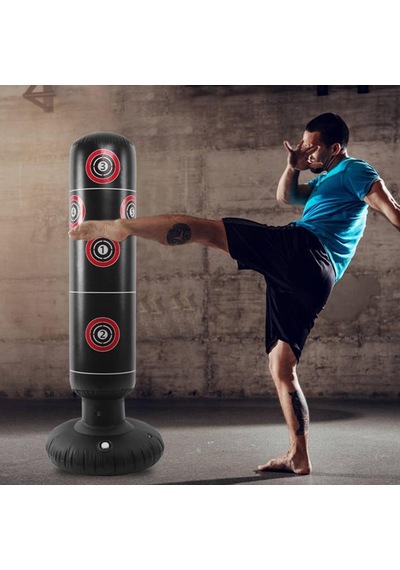 Spor Boks Torbası Şişme Boks Torbası Standı Siyah