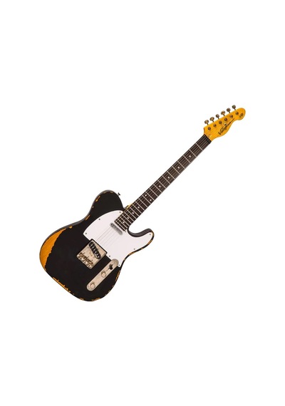 Vintage V62 Icon Elektro Gitar - Distressed Black
