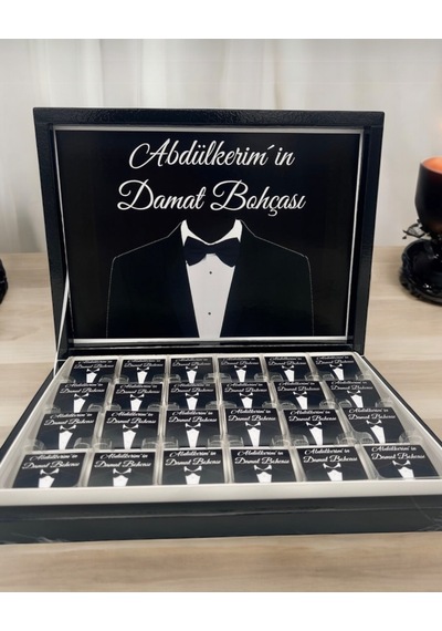 Juno Söz Nişan Damat Bohça Çikolatası Altın - Gümüş