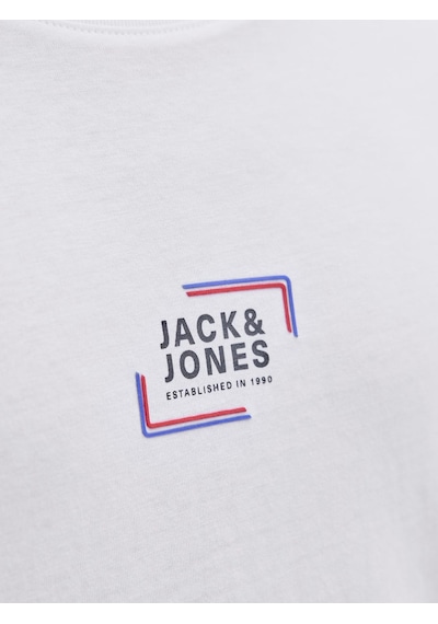Jack & Jones Bisiklet Yaka Logo Baskili Tisört - Corp - 12268415 - 1 Beyaz