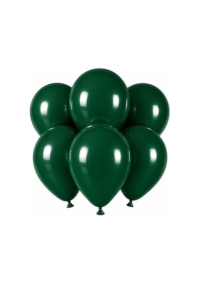 Koyu Yeşil Renk Lateks Pastel Balon 30 Cm - 6 Adet