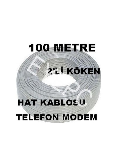 100 Mt Sabit Telefon Adsl Hat Kablosu 2 Can Köken Kablo Kk-1