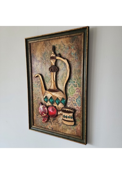 Geleneksel İbrik Ve Nar Filografi Tablo 46x71 Cm