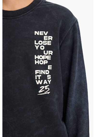 Defacto 2li Takım Baskılı Sweatshirt Eşofman Altı Erkek Çocuk G4968a825wnar202 Antrasit-ar202