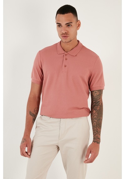 Buratti Pamuklu Regular Fit Düğmeli Erkek Polo Yaka T Shirt 5902127 Gül