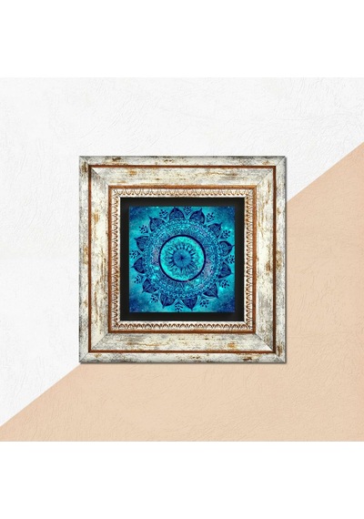 Mandala Taş Duvar Tablosu - Çerçeveli Taş Tablo - Dekoratif Duvar Sanatı - Modern Ev Ve Ofis Duvar Dekoru T1-227