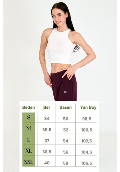 Trendhill Kadın Mürdüm Geniş Paça Cepli Beli Lastikli Yüksek Bel Iki Iplik Eşofman Altı Mrd5609 Trendhill Kadın Mürdüm Geniş Paça Cepli Beli Lastikli Yüksek Bel Iki Iplik Eşofman Altı Mrd5609