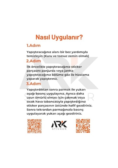Ark Sticker Egea Cross Limited Sticker Turuncu Abanoz