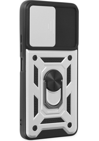 Poco X3 Gt Kılıf Pars Lens Yüzüklü Silikon - Gümüş