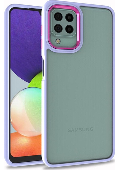 Galaxy A22 4g Kılıf Zore Flora Kapak Lila