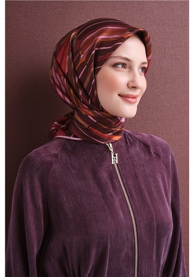 Armine Saf İpek Sura Eşarp 9616d 02 Koyu Lacivert Siyah
