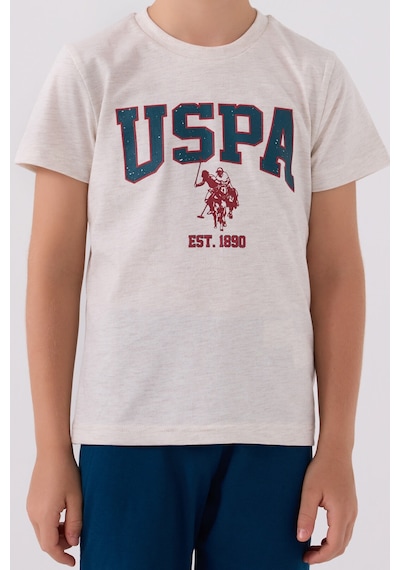 U.S. Polo Assn.  Erkek Çocuk Krem Bermuda Takım Krem
