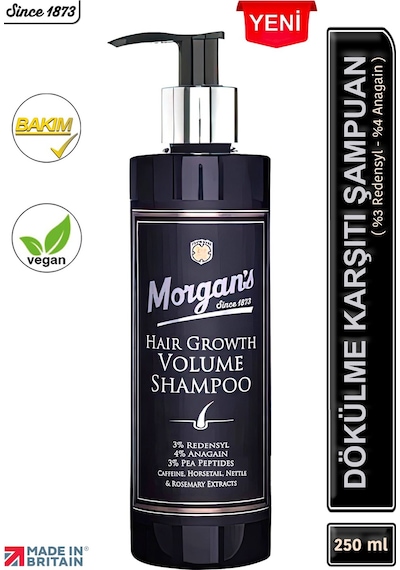 Morgan's Pomade Hair Growth Volume Shampoo - Dökülme Karşıtı Yenileyici Şampuanı 250 Ml