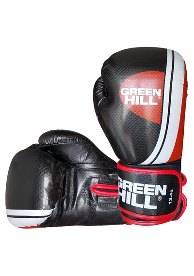 Green Hill Knock Out Carbon Deri Boks Ve Kick-boks Eldiveni Siyah
