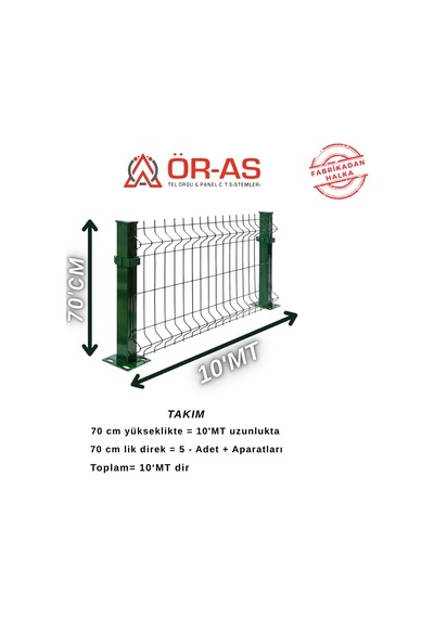 70'lik Panel Takım - 10 Mt + 1 Direk Avantaj Paket Yeşil Renk