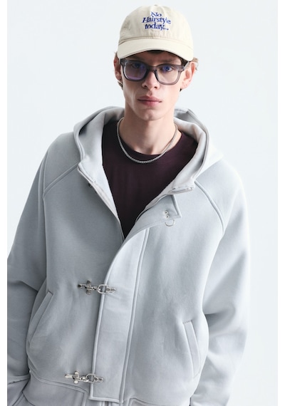 Vamos Oversize Klips Kapama Sweatshirt Takım Taş