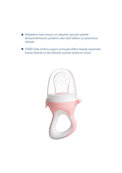 Babyjem Silikon Yumuşak Uçlu Meyve Süzgeçi Sebze Emziği Pembe