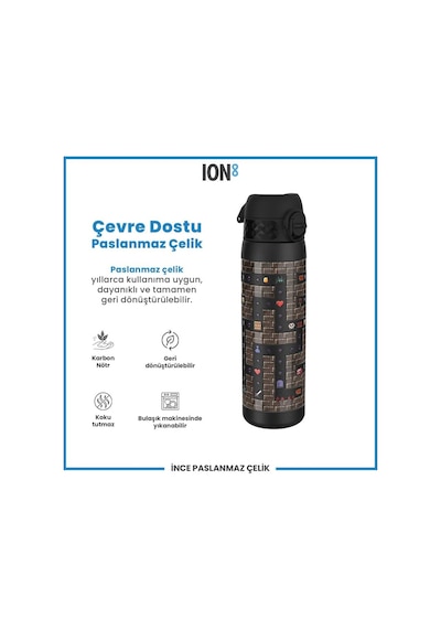 Ion8 - Paslanmaz Çelik İnce Suluk - Oyuncu - 600 Ml - Sızdırmaz Çok Renkli