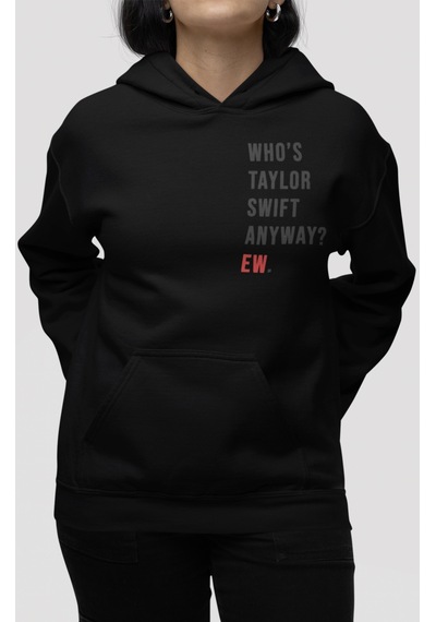 Sevbano Taylor Swift Şarkıcı Sırt Baskılı Unisex Oversize Penye Hoodie Siyah