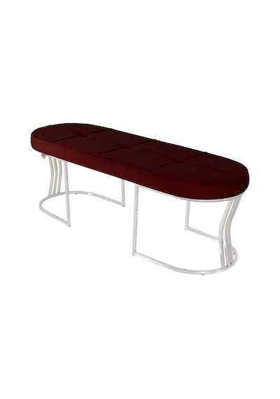 Viego Silver Collection- Bordo Kapitoneli Chester Model Puf & Bench & Koltuk & Uzun Makyaj Puff & Yatak Ucu