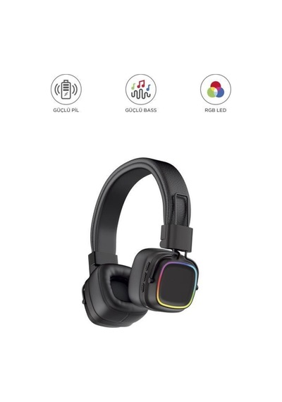 Başkenttekno HD-12  Bluetooth 5.3 Rgb Işıklı Kulak Üstü Kulaklık