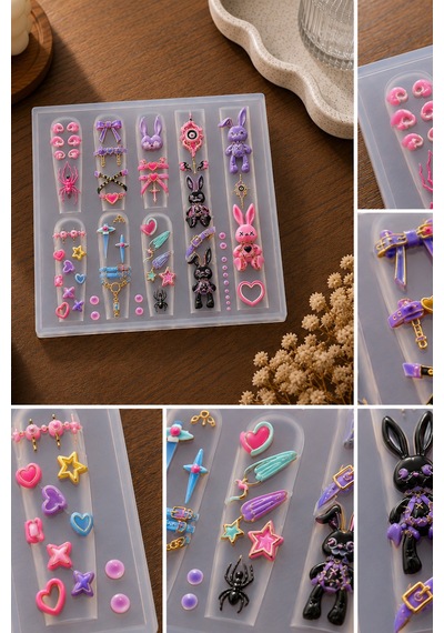 Nail Art Silikon Kalıp 3d Nail Art Desen Kalıbı, Tırnak Süsleme Desen Charm Tırnak Çarm 55