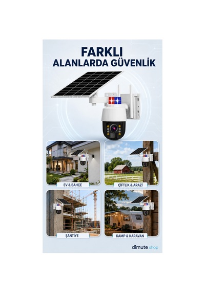 Güneş Panelli 5mp 4g Outdoor Güvenlik Kamerası Sim Kart Destekli Cmr46 Beyaz - 744322503