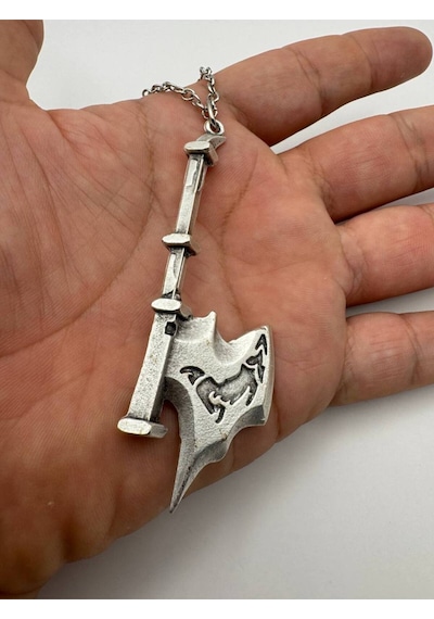 League Of Legends Balta Figürlü Kolye 60 Cm Zincirli Unisex Zamak Kaplama Fantastik Takı Çok renkli