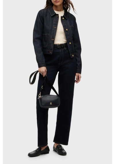 Tommy Hilfiger Logolu Çıkarılabilir Askılı Çanta Kadın Çanta Aw0aw18741 Bds Siyah
