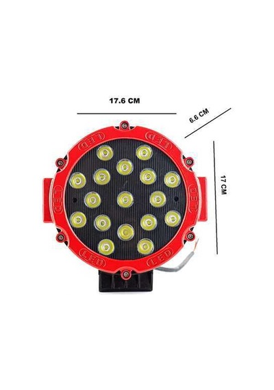 Off Road Sis Lambası Ledli 51Watt 17 Ledli Kırmızı 4X4