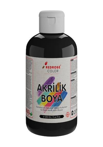 Red Rose Siyah Akrilik Boya 250 Gr 0,15 L