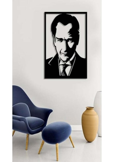 Atatürk Silüet Ahşap Duvar Tablosu Dekoratif Ev Ofis Süs Objesi