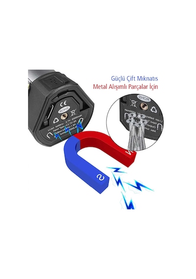 Powermaster Pm-24565 25 Watt Usb Type-c Girişli P50 Ve Cob Ledli 2 Kanatlı Kollu Çalışma Lambası