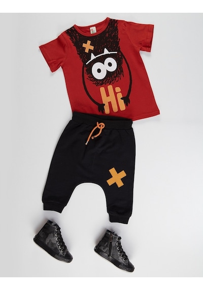 Denokids Hi Ponçik Erkek Çocuk Şort Takım Çok Renkli